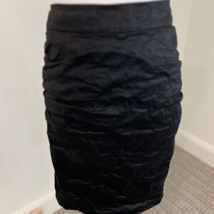 Black ruched high waisted pencil BCBG Maxazria size 10 skirt.